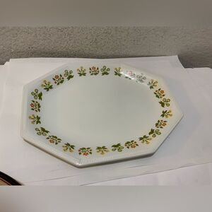 Johnson Brothers Heritage POSY  hexagonal orange flowers platter 12'' EUC G21